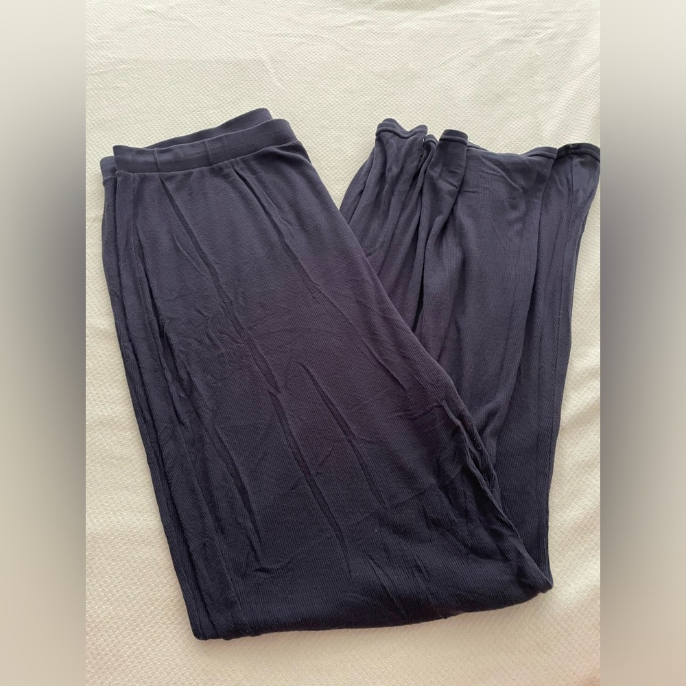 Free People Navy Blue Wide Leg Flowy Pants Size L
